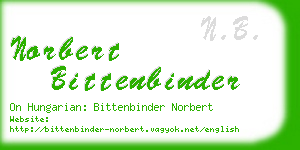 norbert bittenbinder business card